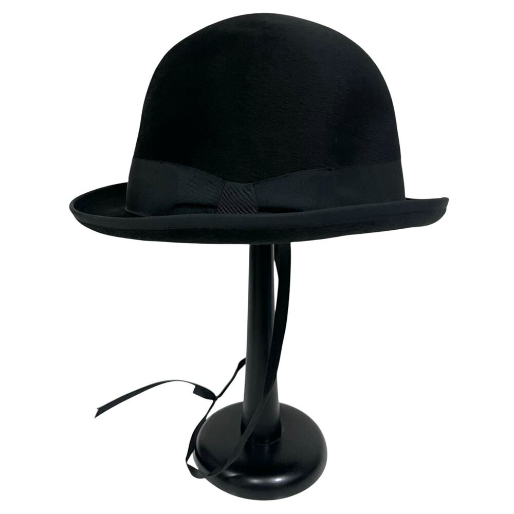Mossant Vintage Fur Felt Men’s Hat Black Bowler Black Band Marshall Fields
